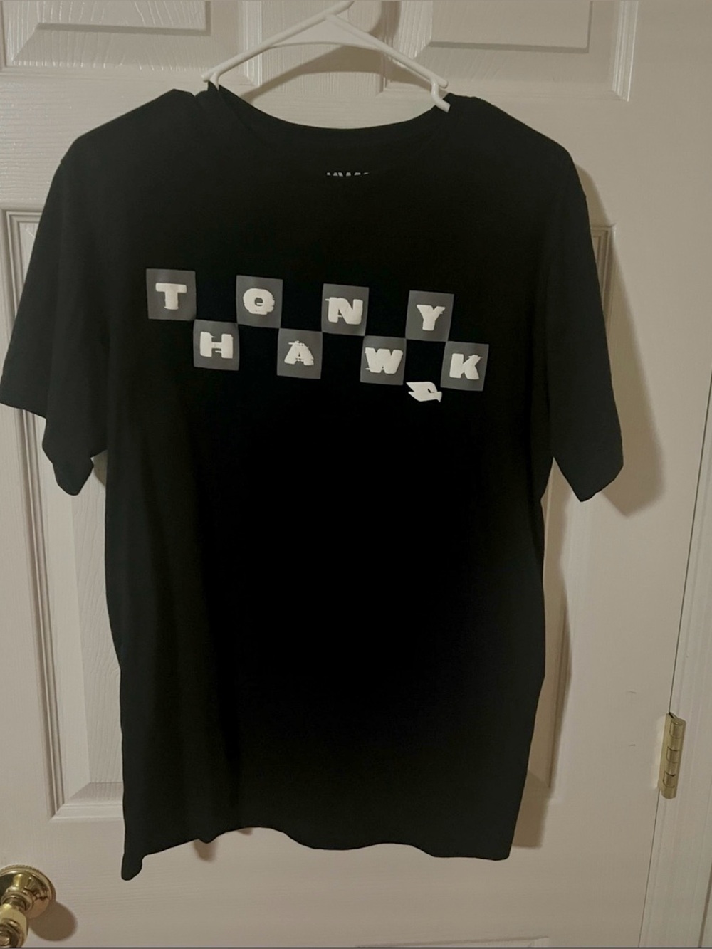Tony Hawk Black Tee with Gray & White Block Logo